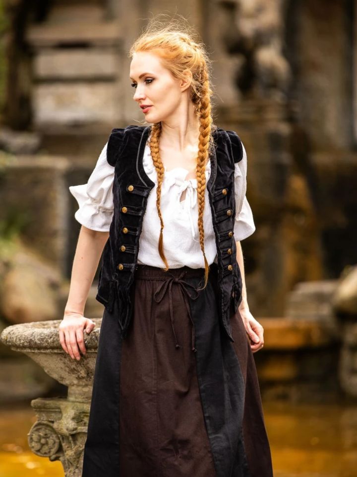 Bodice vest with metal buttons black 6