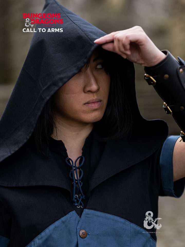 D&D rogue hooded vest woad blue S 7