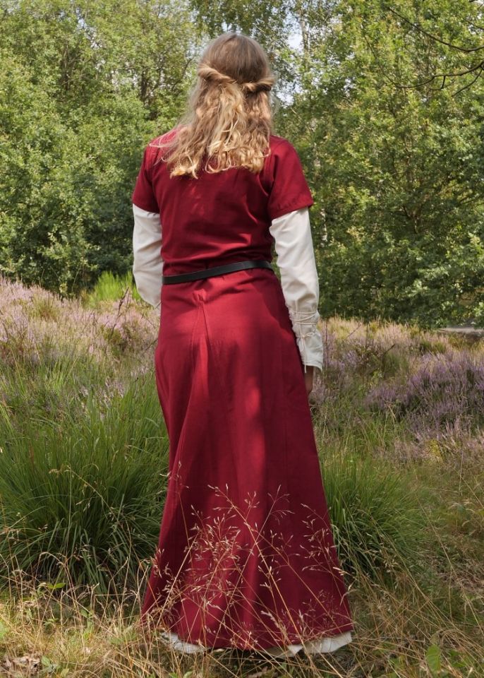 Short-sleeved cotehardie wine red S 7