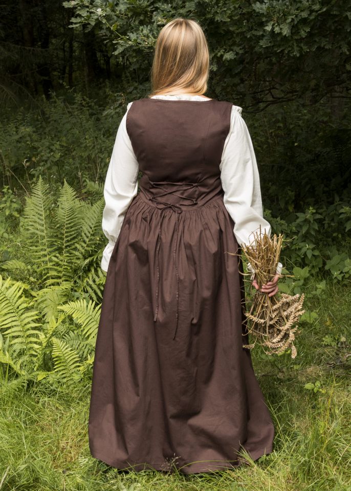 Sleeveless medieval dress Lene brown XXL 7