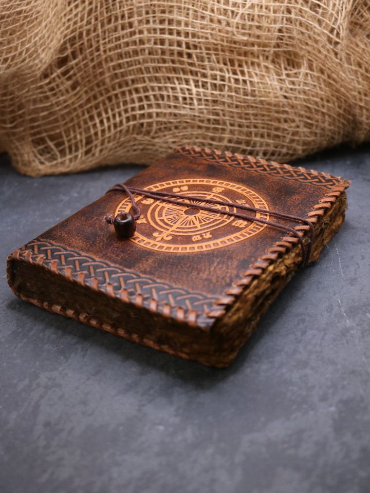antique leather book - compass 7
