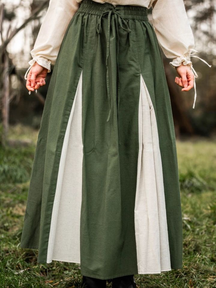 Medieval skirt Isabella green-natural L/XL 7