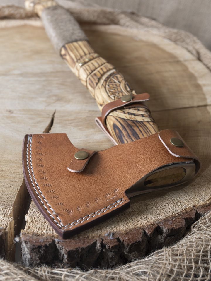 Viking axe Thor's hammer with carvings 7