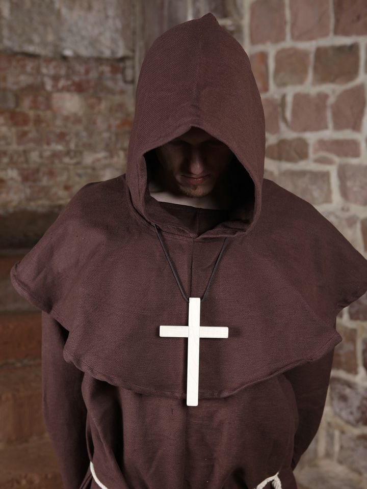 Monk's cowl (with hood and rope) brown 4
