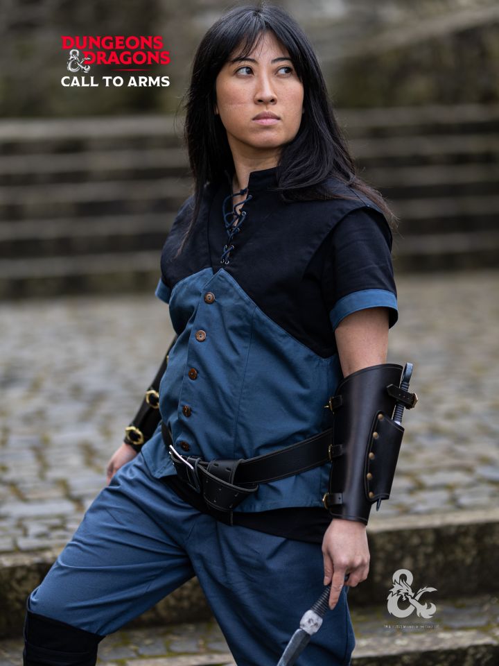 D&D rogue hooded vest woad blue S 9