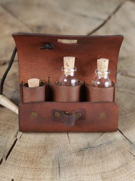 Drink bag with 3 bottles brown