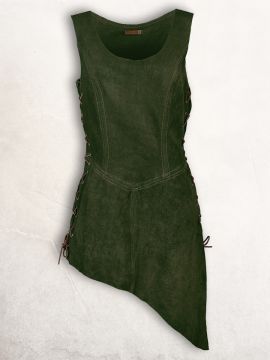 Green suede tunic S