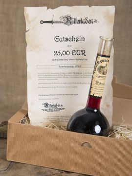 Gift box with spiced wine and shopping voucher Honey spiced wine + voucher