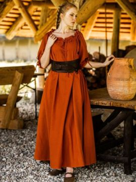 Short sleeve dress Brida rust red S